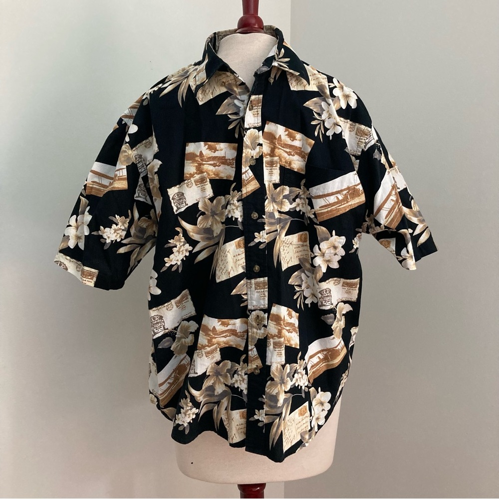 Royal Palm Mens Aloha Shirt Size Mens L 100% Cotton